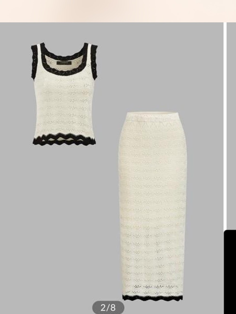 Commense Knit White Matching Set - Picture 2 of 7